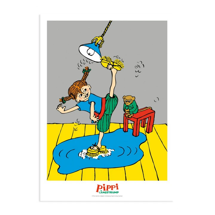 Poster Pippi Longstocking - Cleaning