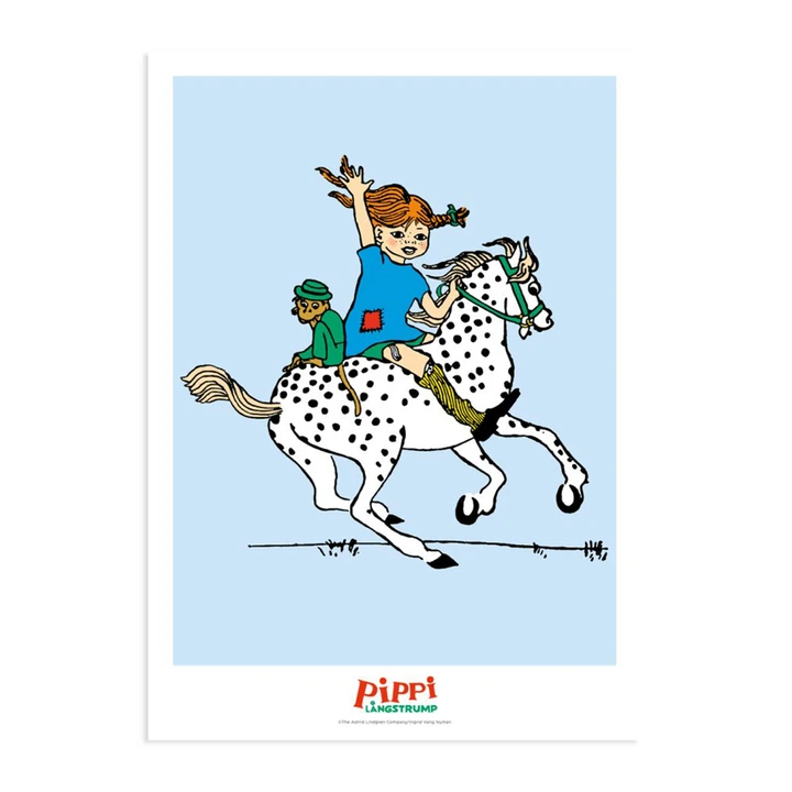 Poster Pippi Longstocking - Pippi rides