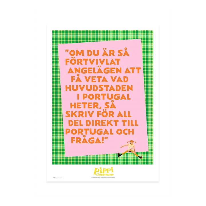 Poster Pippi Longstocking - Fråga Portugal