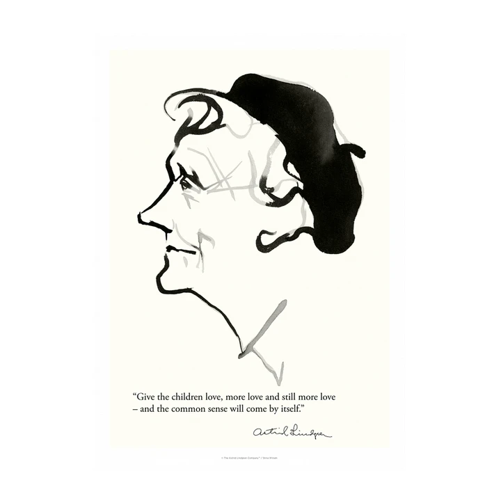 Poster Astrid Lindgren - Give children love - 30x40 cm
