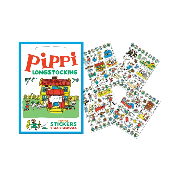 Aufkleber „Pippi und Villa Kunterbunt“, 140 Stk