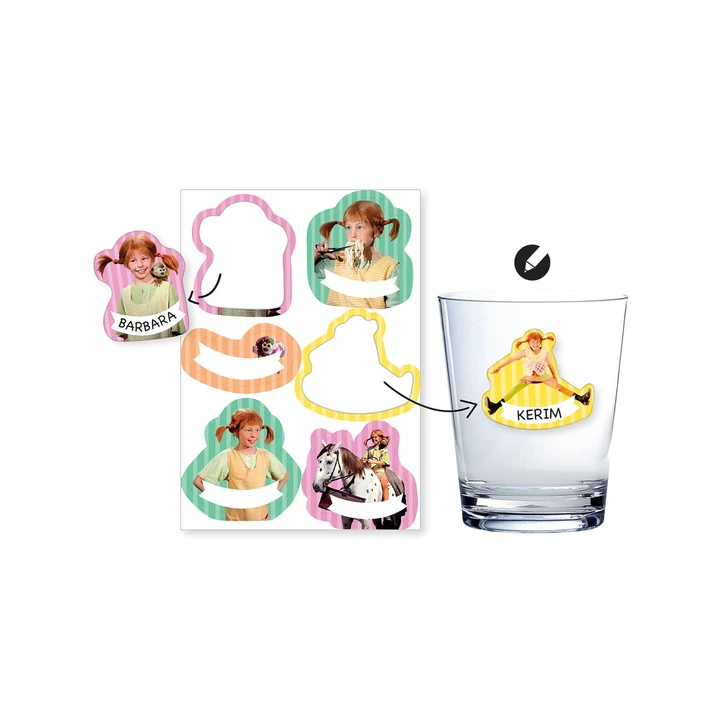 Name stickers Pippi Longstocking