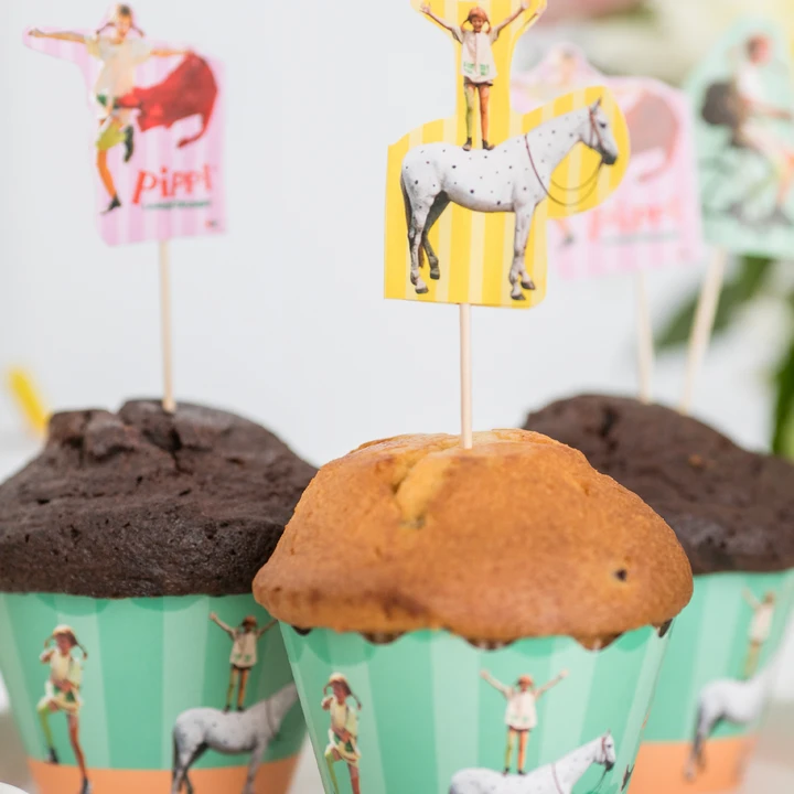 Cupcake Deko-Banderolen Pippi Langstrumpf
