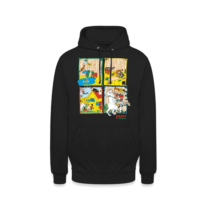 Hoodie Pippi Langstrumpf und Ihre Freunde - Schwarz