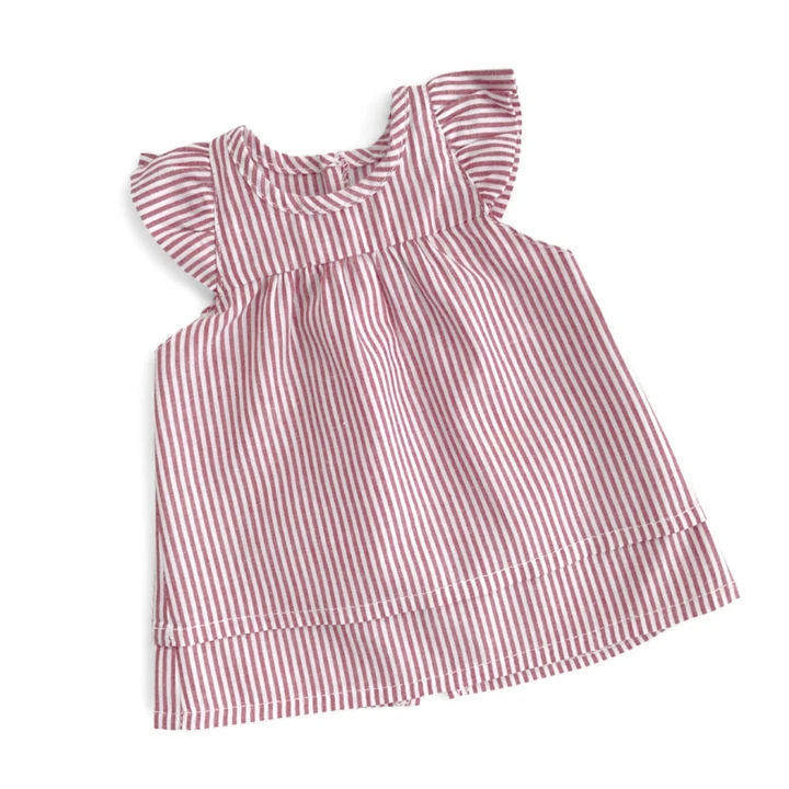 Doll Dress Madicken Wing Sleeve Red/White