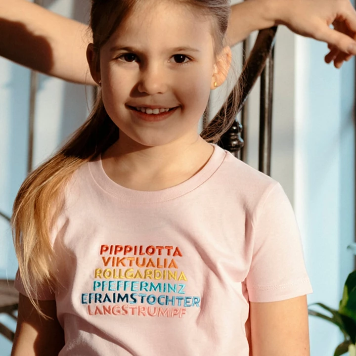 T-shirt Pippi Longstocking - Rose - German