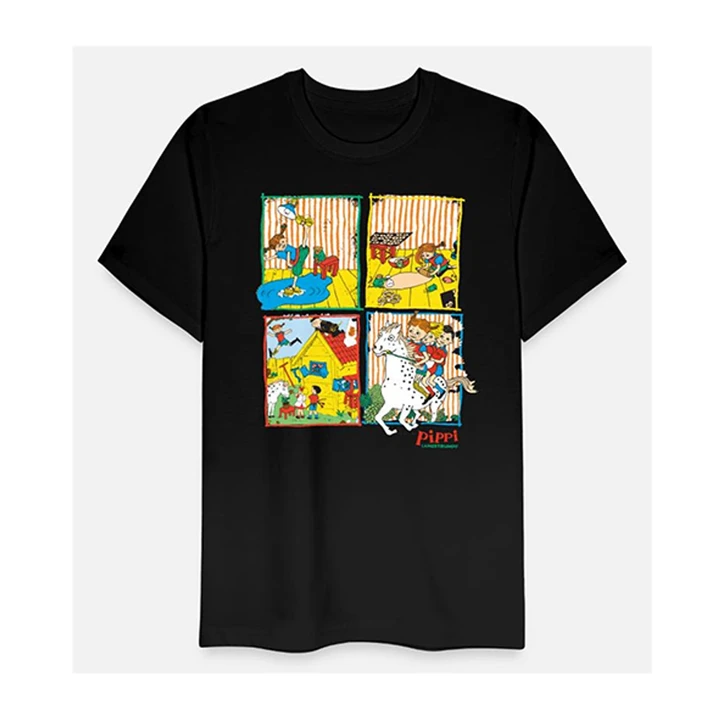 T-Shirt Pippi Langstrumpf -  Schwarz
