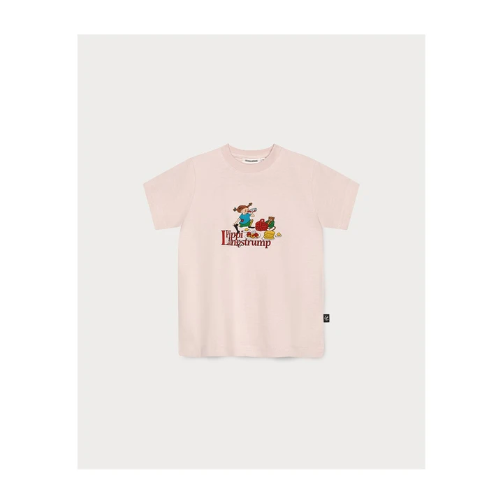 T-shirt Pippi Longstocking picnic kids - pink