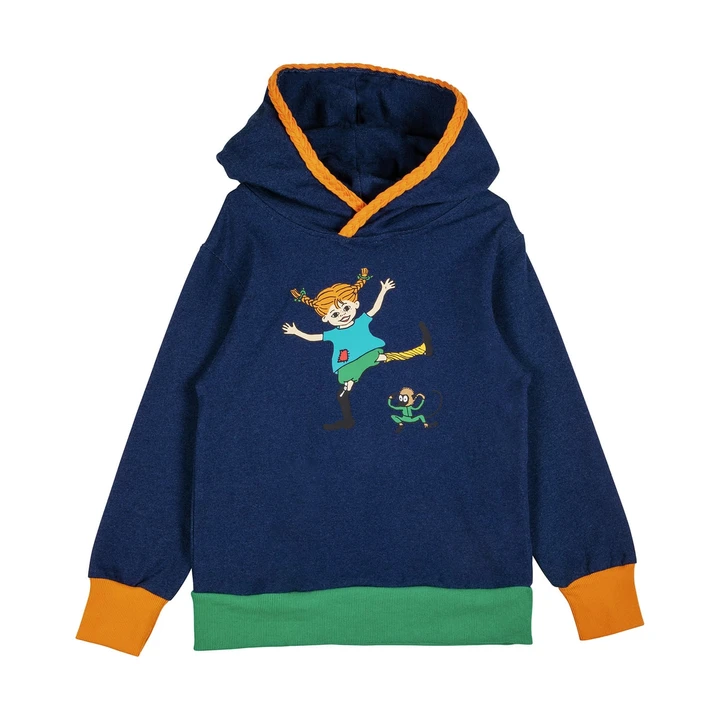 Kinder-Hoodie mit Pippi - Jeansblau