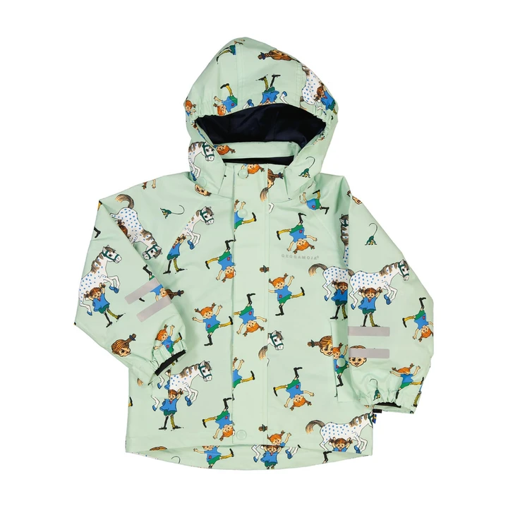 Matschjacke Pippi-Motiv von Geggamoja - Mintgrün