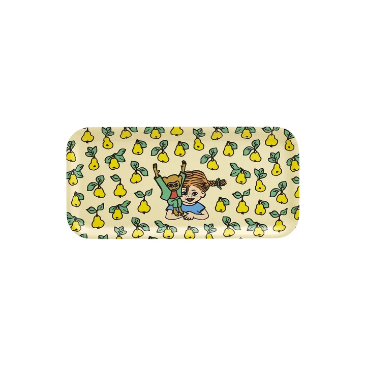 Bricka Pippi Långstrump Päron 27x13 cm - Gul