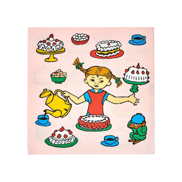 Servietten Pippi Langstrumpf Geburtstag – Rosa