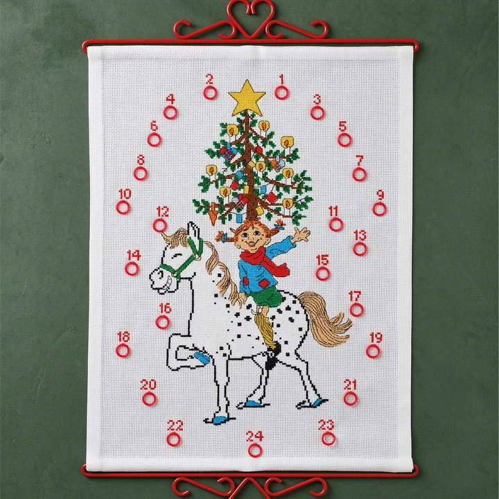 DIY Embroidery Advent Calendar with Pippi and her Horse