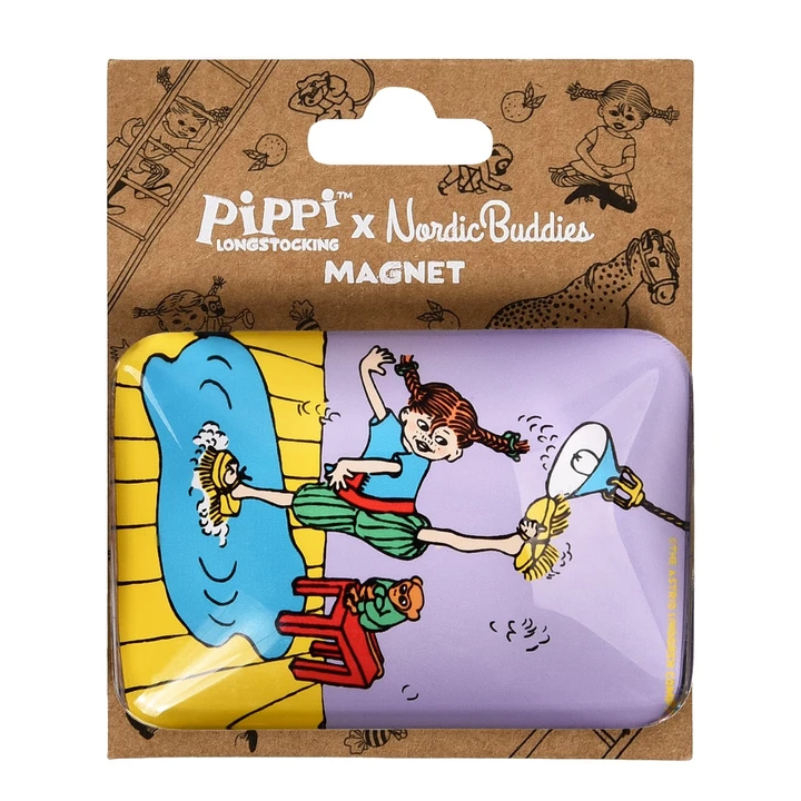 XL Glasmagnet Pippi Putzt den Boden Motiv