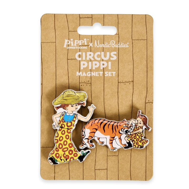 Karaktärsmagneter Pippi på cirkus och tiger – 2-pack
