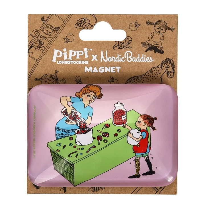XL Glasmagnet Pippi i Godisbutiken Motiv