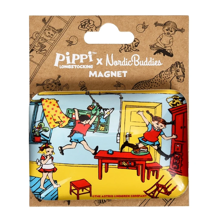 XL Glasmagnet Pippi spielt mit Tommy und Annika Motiv