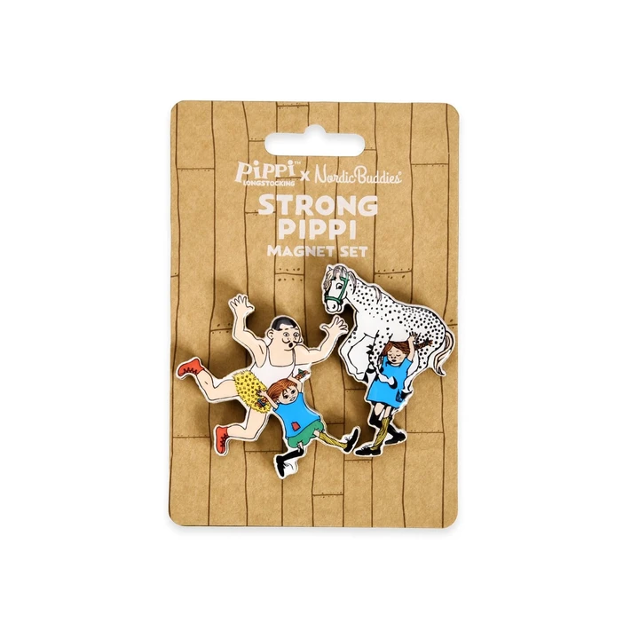 Karaktärsmagneter Pippi Lilla Gubben och starke Adolf – 2-pack