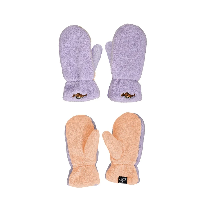 Handschuhe/ Fäustlinge für Erwachsene Pippi Langstrumpf - Lila/Apricot