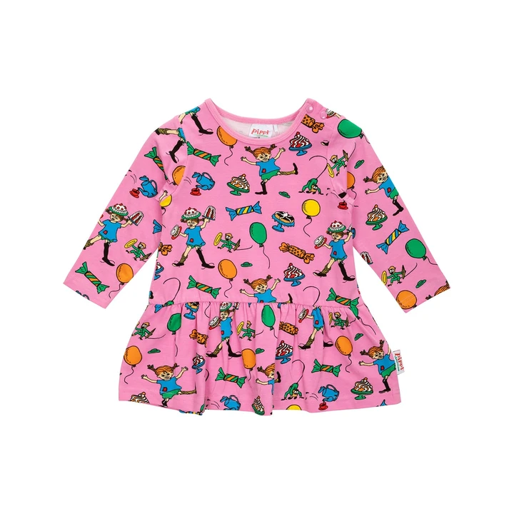Pippi Langstrumpf Party-Kleid Rosa - Baby