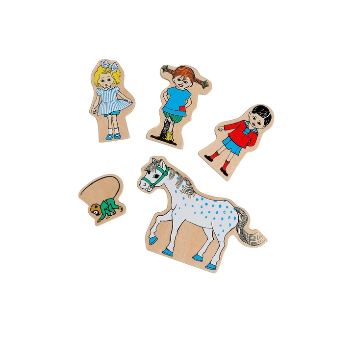 Holzfiguren Pippi Langstrumpf - 5 Figuren