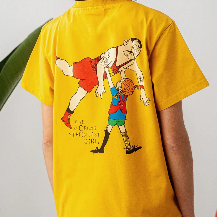 Pippi Långstrump T-shirt gul - vuxen