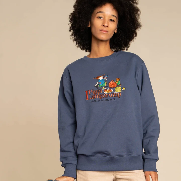 Pippi Långstrump sweater marinblå - vuxen