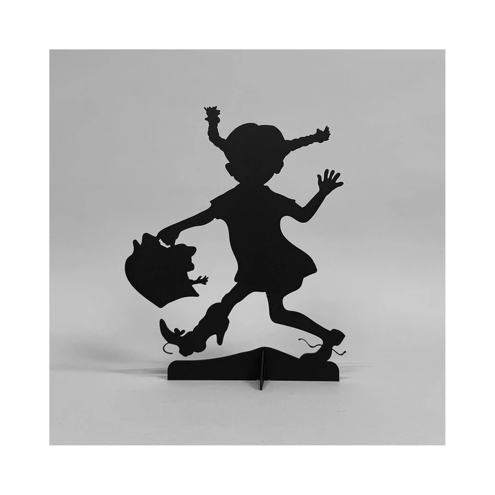 Pippi Langstrumpf Metall-Silhouette - Schwarz