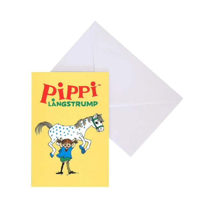 Pippi Långstrump och Lilla Gubben Dubbelt Kort  – 11,5 x 17cm
