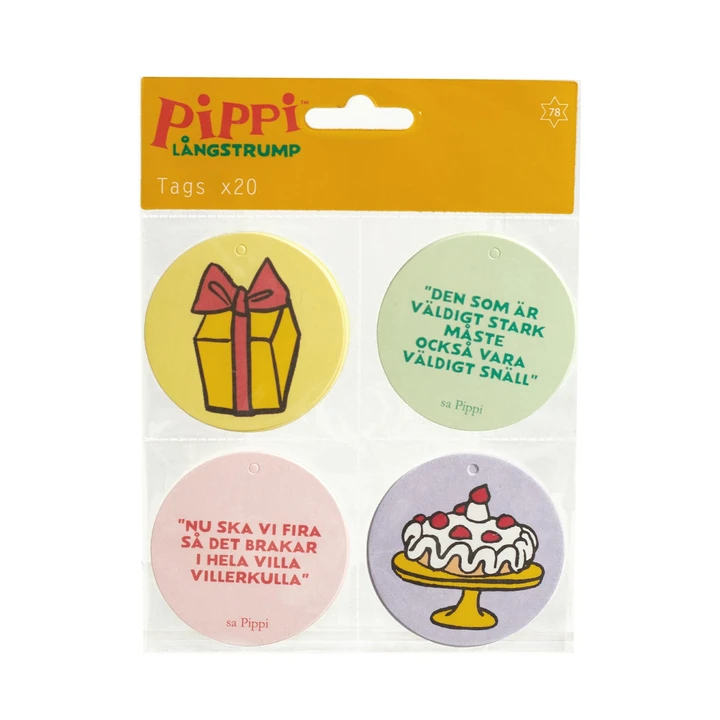 Pippi Longstocking Gift Tags with Quotes – 20 pcs