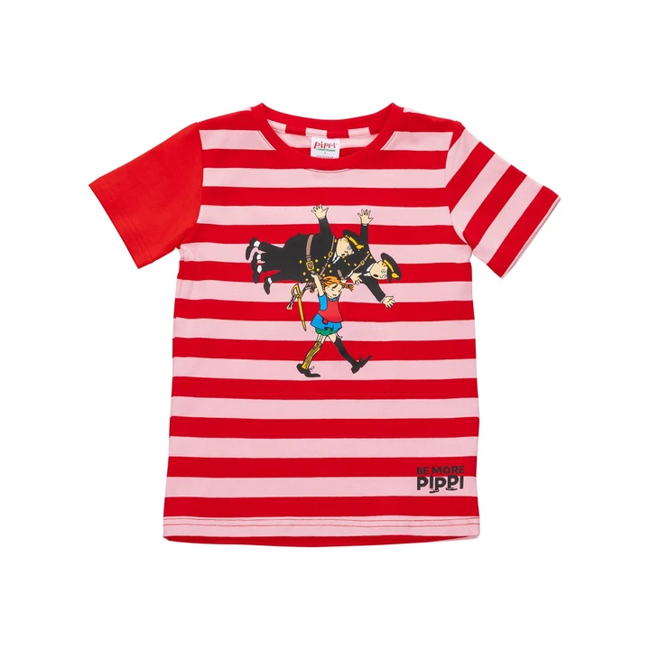 Pippi Longstocking T-shirt Stripes - Red