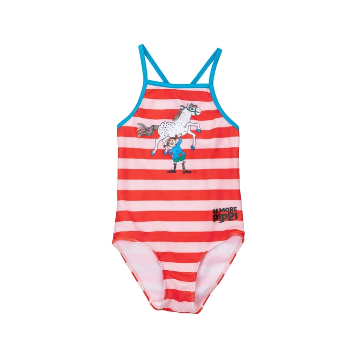 Pippi Longstocking Swimwear Stripes - Red/Pink