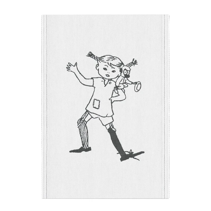 Pippi und Herr Nilsson Handtuch 35x50 cm – Weiß