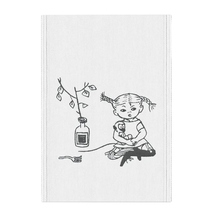 Pippi Handtuch mit Limonadenflasche 35x50 – Weiß
