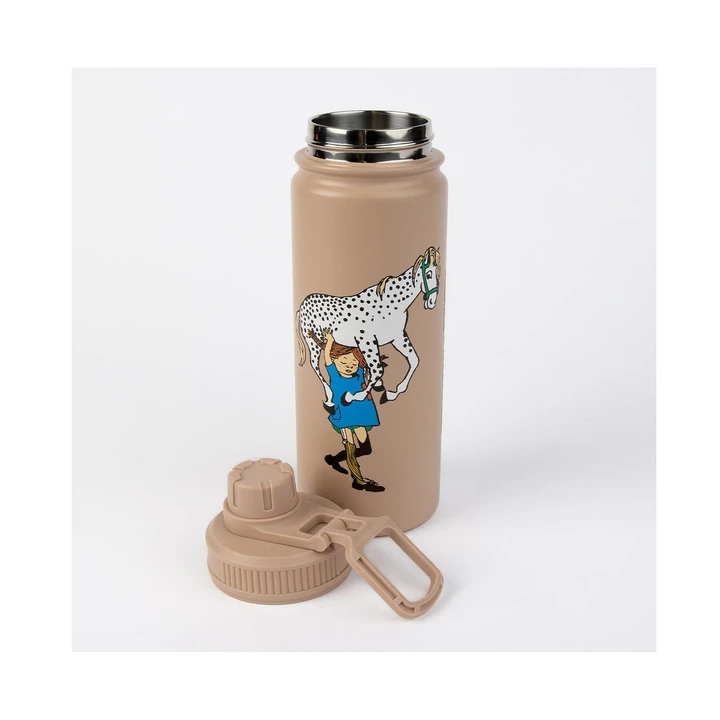 Thermoflasche Pippi und Kleiner Onkel - Beige