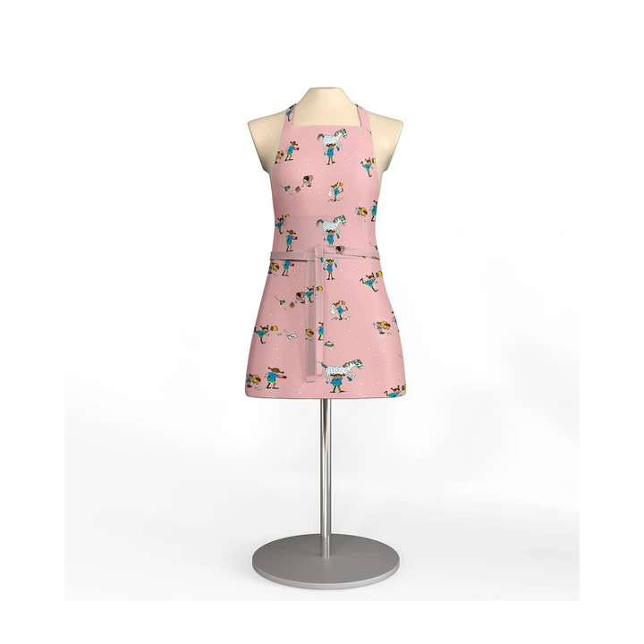 Apron Pippi Longstocking with friends pink - Adult