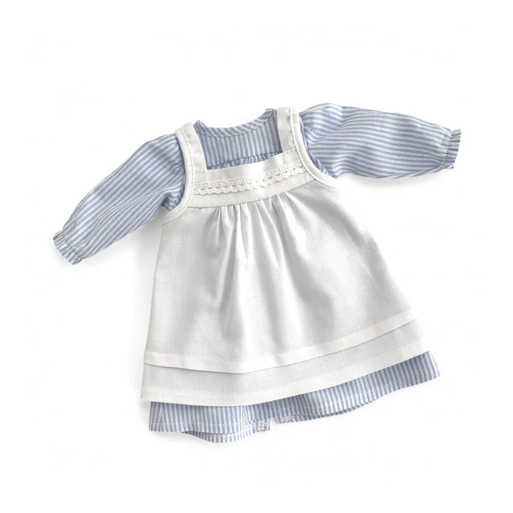 Doll Dress Madicken Apron Blue/White