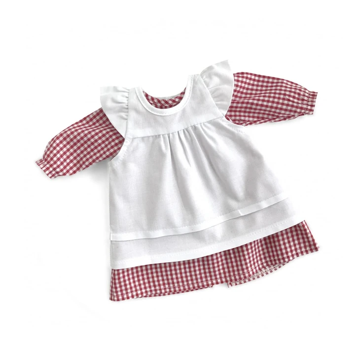 Puppenkleid Madita mit Schürze in Rot