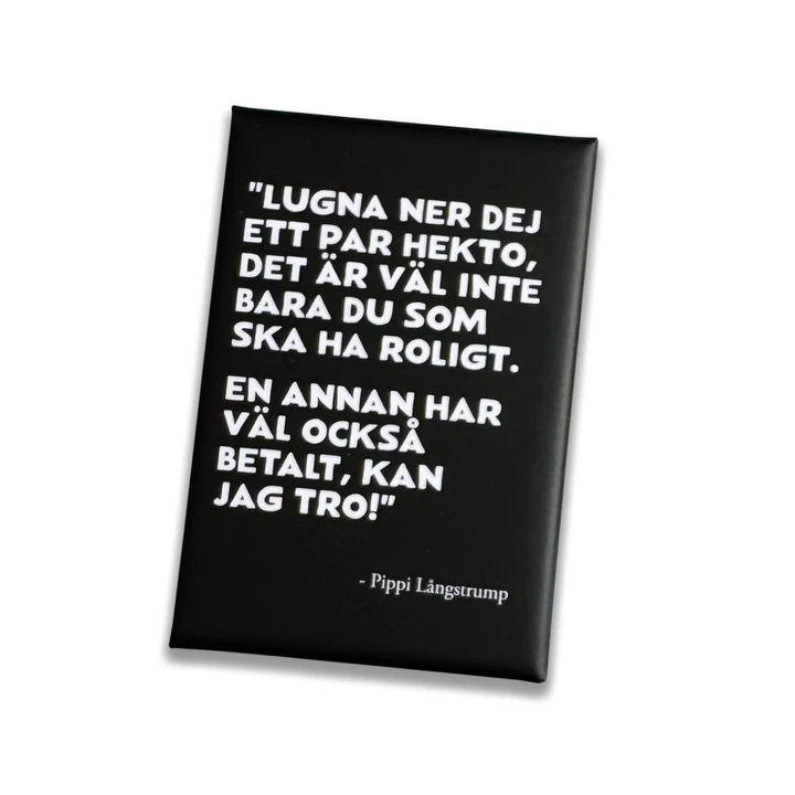 Magnet Pippi Longstocking Quote "A pair of Hekto" Black