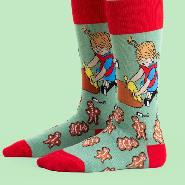 Gingerbread socks Pippi Longstocking - Green