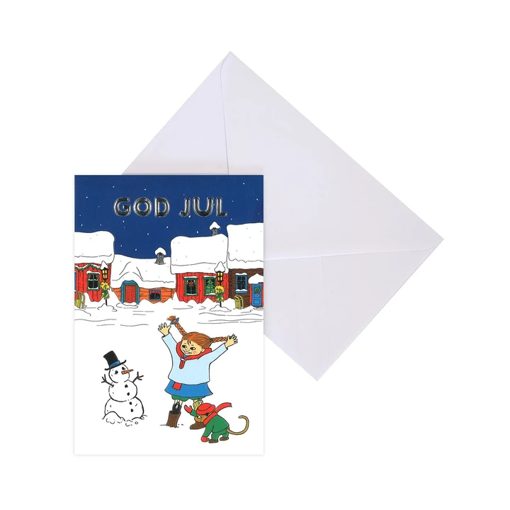 Weihnachtskarte Pippi Langstrumpf - Dunkelblau