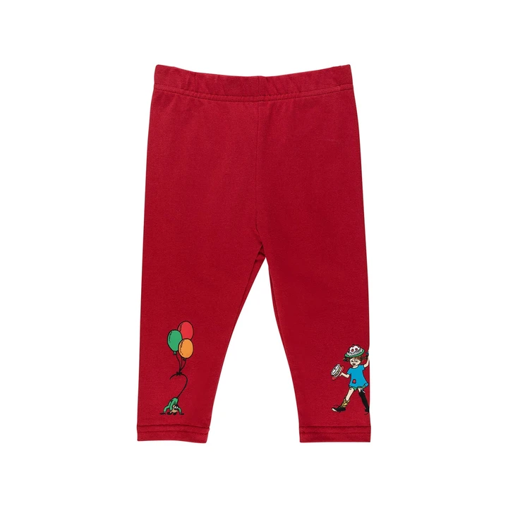 Pippi Longstocking leggings - Baby - Red