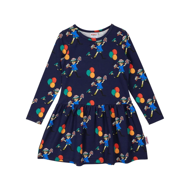 Kleid Pippi Langstrumpf Kinder - Blau