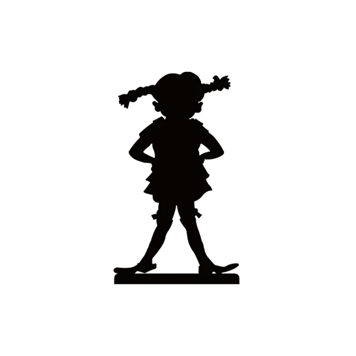 Buchstütze Pippi Langstrumpf Schwarz – 15 x 15 cm