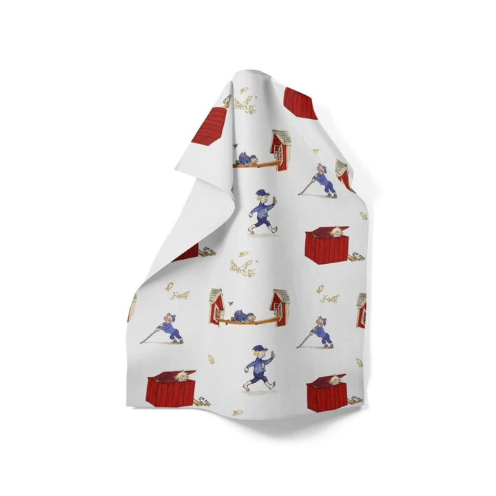 Kitchen towel Emil in Lönneberga Mischief - White
