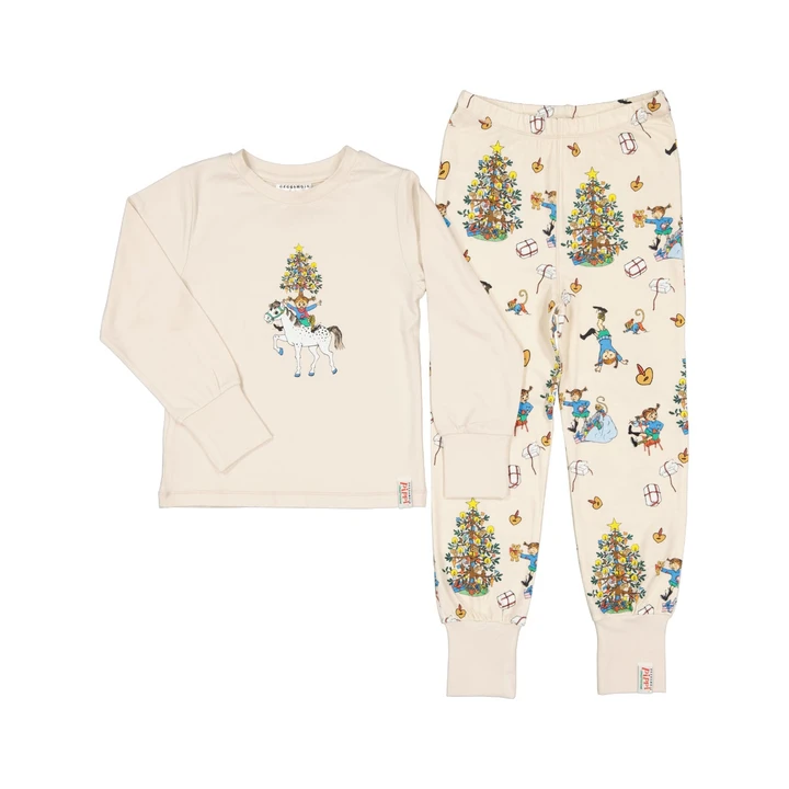 Weihnachts-Pyjama Pippi Langstrumpf - Beige
