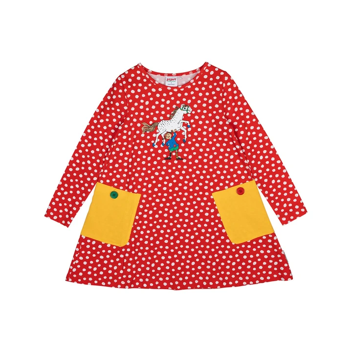 Speckled Dress Pippi Longstocking - Red