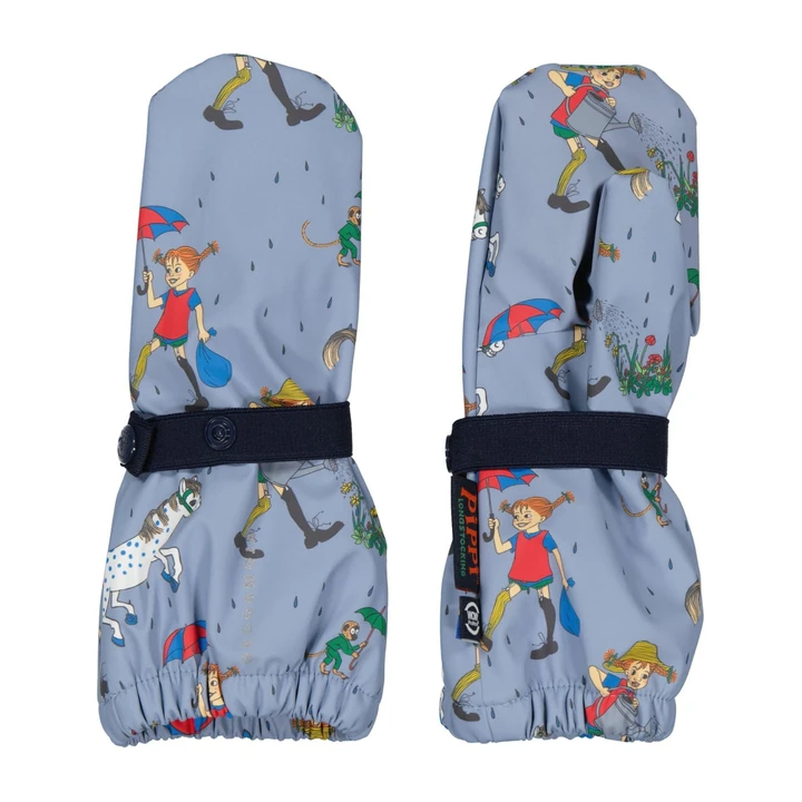 Rain mittens Pippi Longstocking - Denim blue