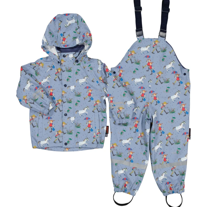 Regen- und Matschanzug Fleece Pippi Langstrumpf – Jeansblau