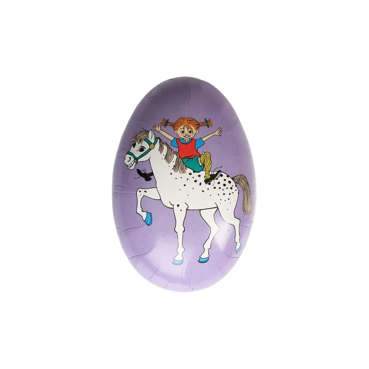 Påskägg Pippi Långstrump & Lilla Gubben 12 cm - lila